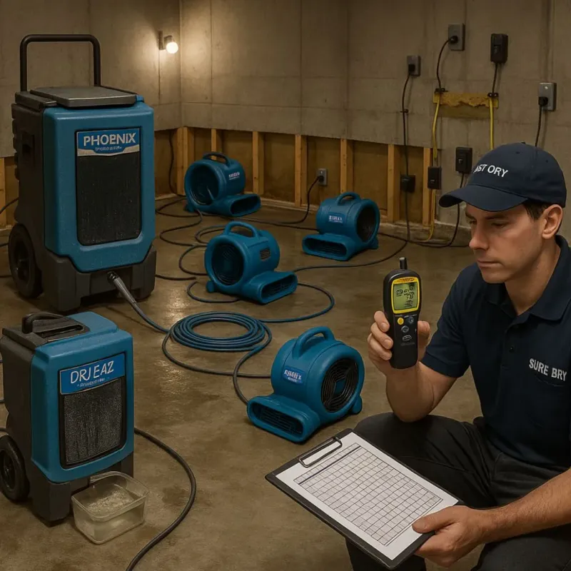 Structural Drying and Dehumidification process in North Bay Shore, NY